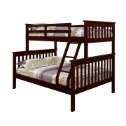 Twin/Full Mission Bunk Bed Cappuccino with Fixed Ladder